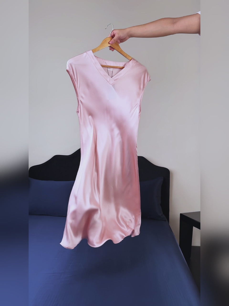 Pure Silk Cap Sleeve V-neck Nightgown