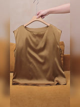 SilkSilky  Cap Sleeve Round Neck Women's T-Shirt video 002