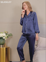 SilkSilky  Long Sleeve Notch Collar Women's Pajamas video 001
