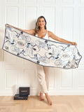 SilkSilky US Pure Silk Scarf Blue 002