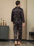 SilkSilky US Pure Silk Long Sleeve Lapel Men's Pajamas Multi 002