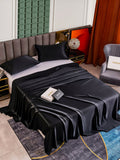 SilkSilky US 25Momme Pure Silk Bedding Set Black 002