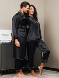 SilkSilky US Pure Silk Long Sleeve Couple Black 002