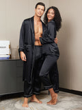 SilkSilky US Pure Silk Long Sleeve Couple Black 005