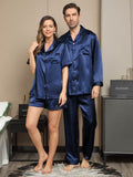 SilkSilky US Pure Silk Long Sleeve Couple DarkBlue 002