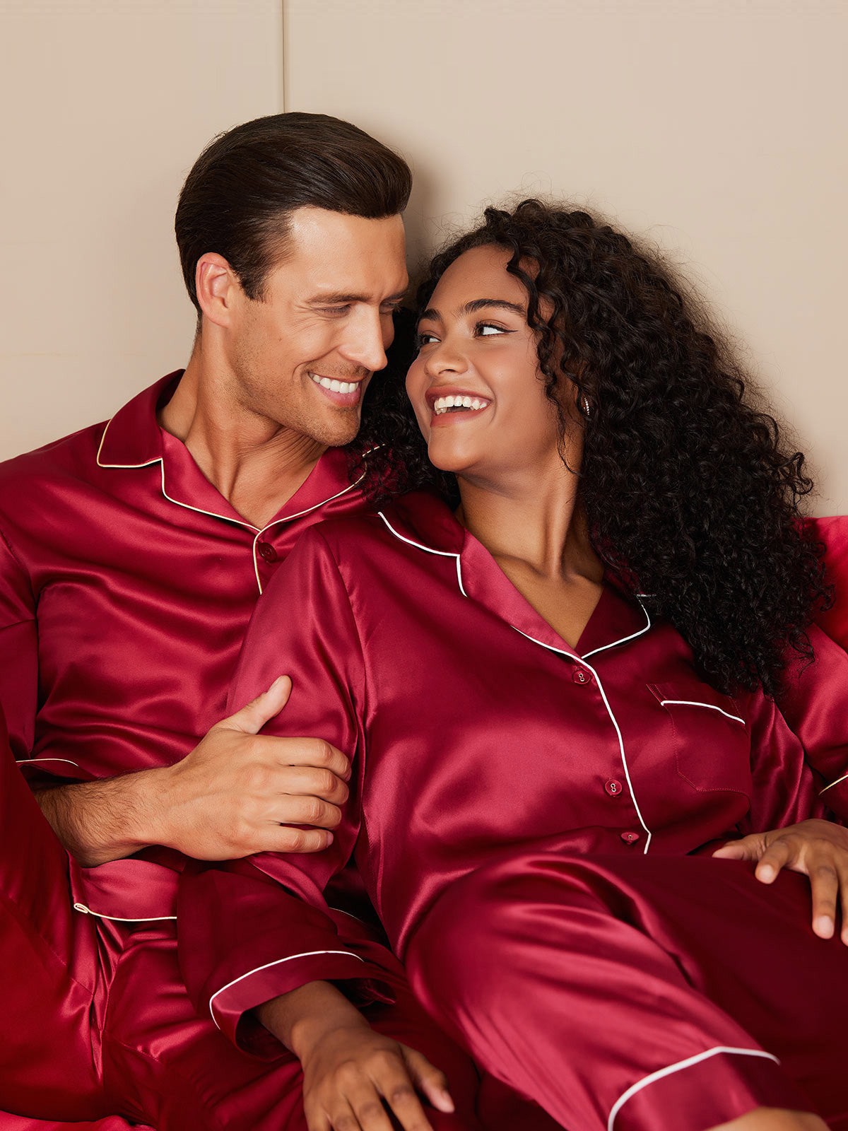 SilkSilky US Pure Silk Long Sleeve Couple Wine 001