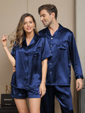 SilkSilky US Pure Silk Long Sleeve Couple DarkBlue 004