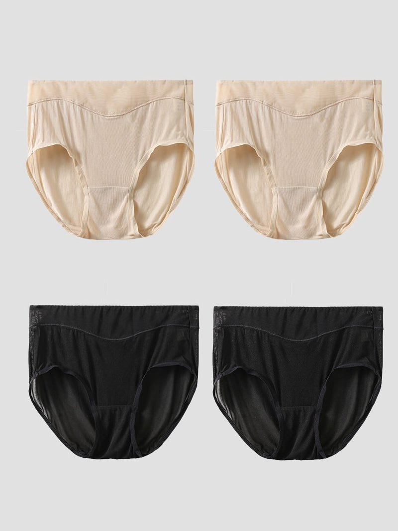 [Beige+Black] SilkSilky Silk Panty 004