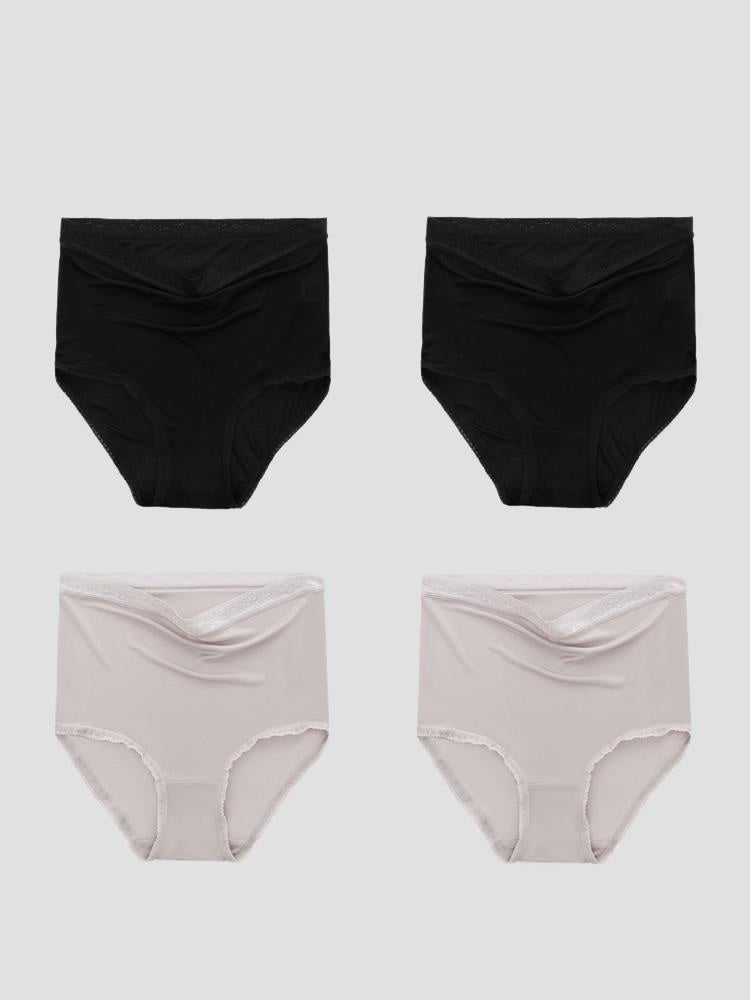 [Black+Gray] SilkSilky Silk Knitted Panty 003