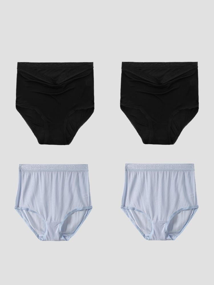 [Black+LightBlue] SilkSilky Silk Knitted Panty 005