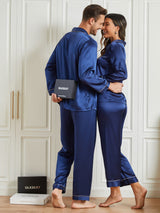 [Dark Blue] SilkSilky Pure Silk Long Sleeve Couple 005