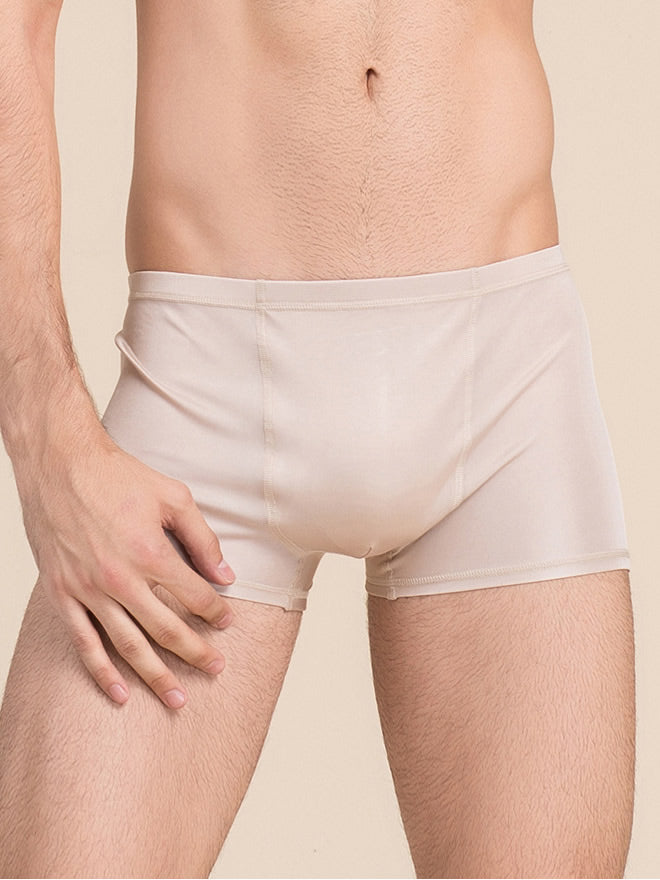 SilkSilky US Silk Knitted Mens Underwear Beige 001