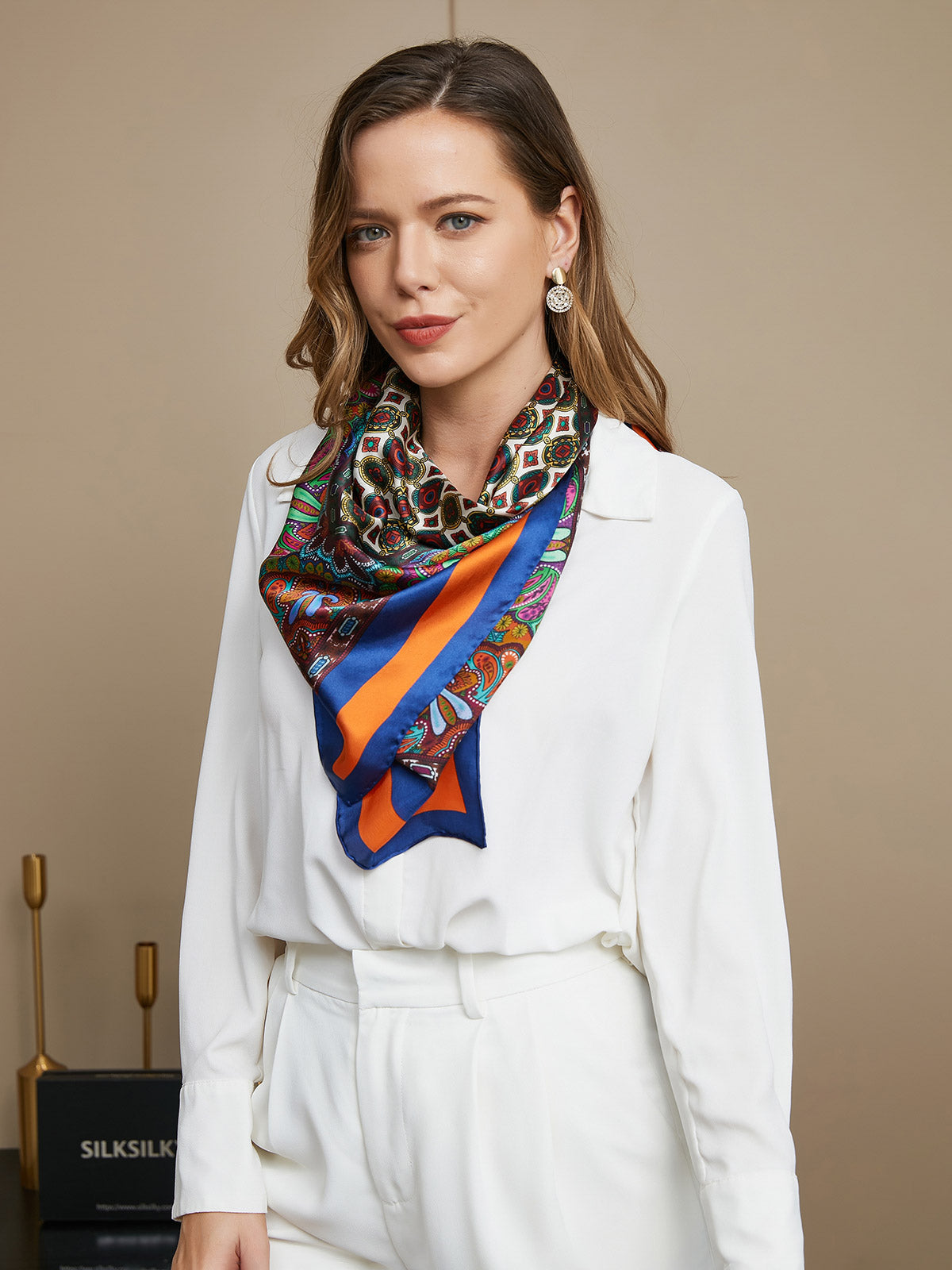 Pure Silk Bohemian Square Scarf / Shawl 86x86cm – SILKSILKY
