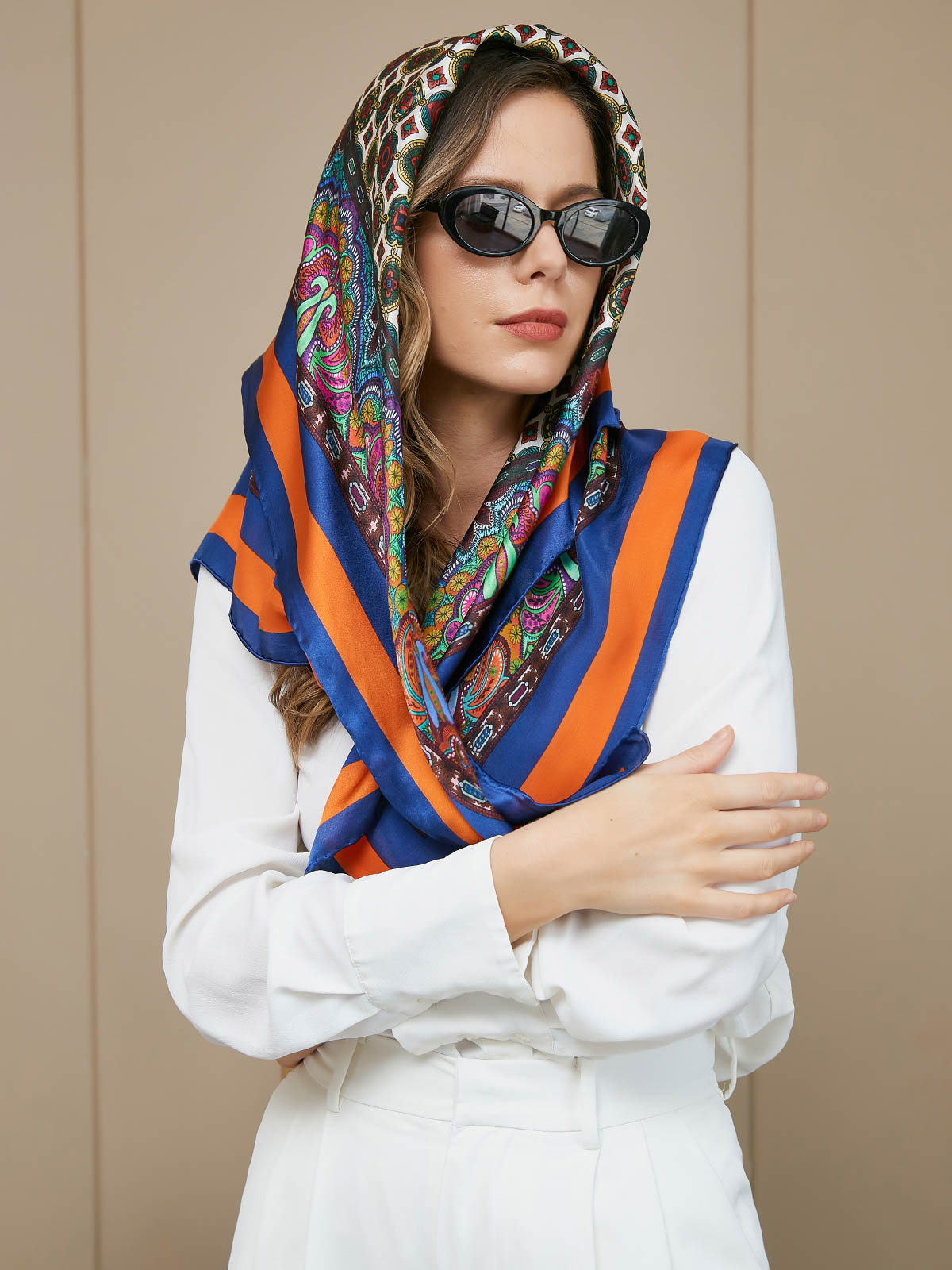 Pure Silk Bohemian Square Scarf / Shawl 86x86cm – SILKSILKY