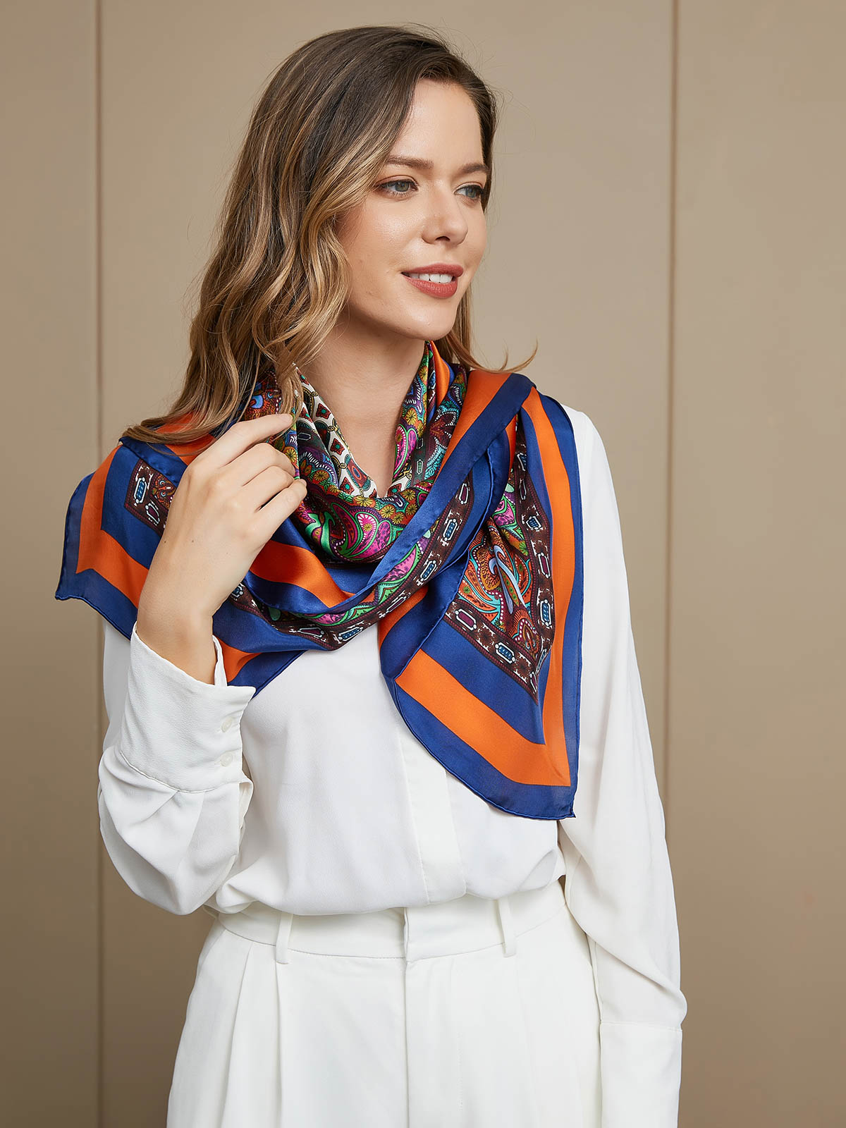 Pure Silk Bohemian Square Scarf / Shawl 86x86cm – SILKSILKY