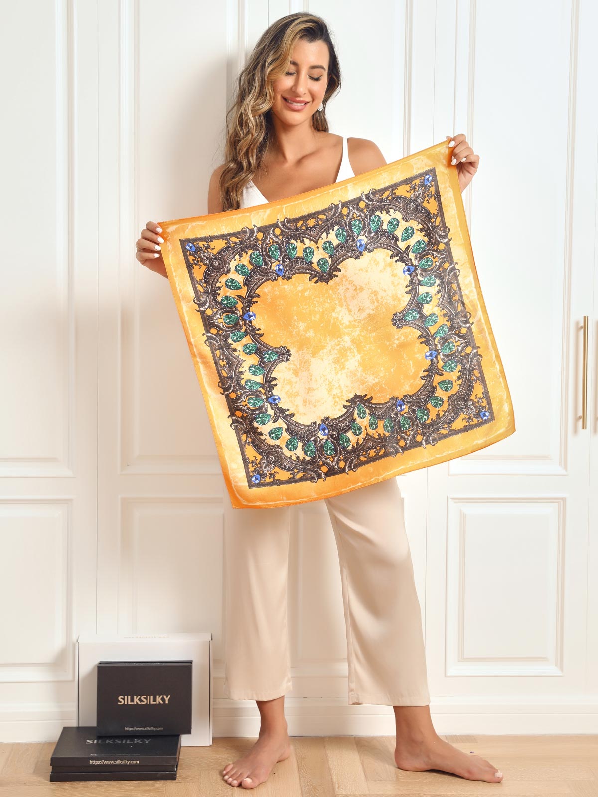 [P052] SilkSilky Pure Silk Scarf 002