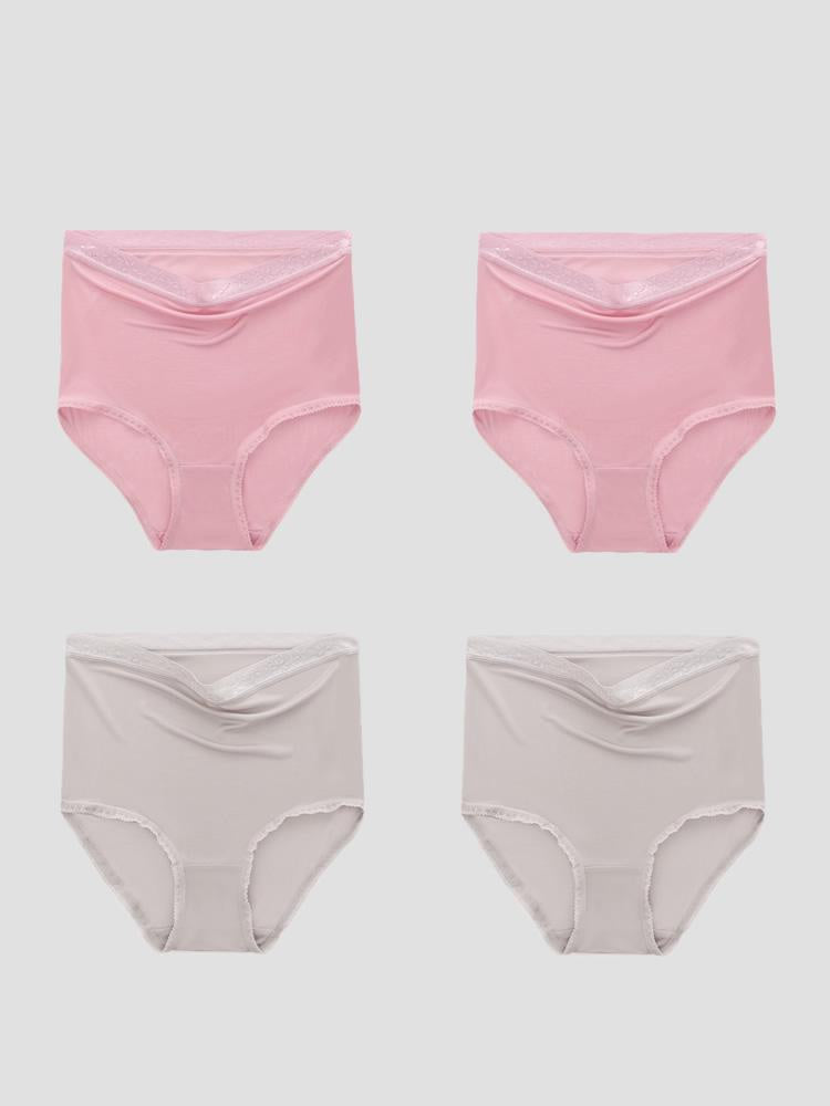 [Pink+Gray] SilkSilky Silk Knitted Panty 003