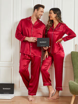 [Wine] SilkSilky Pure Silk Long Sleeve Couple 001